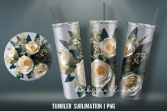 20 oz Tumbler Wrap | Rose Tumbler Wrap Sublimation Design PN Product Image 1