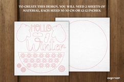 Hello Winter Door Sign Laser Cut | Door Hanger | SVG Product Image 2