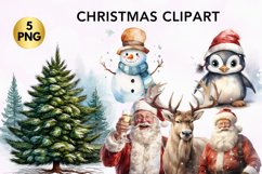 watercolor christmas clipart, christmas png Product Image 1