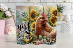 Just A Girl Who Loves Chickens Tumbler Sublimation Wrap PNG Product Image 1