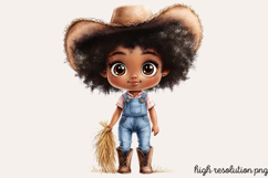 Little Cowgirl Clipart Sublimation PNG Product Image 1