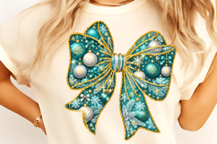 Christmas Bow PNG, Coquette Christmas Sweatshirt, Christmas Product Image 1