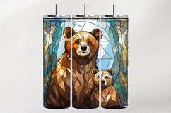 Bears Stained Glass Square Coaster - 04 Variations Product Image 2