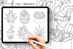 50 Cannabis Tattoo Stamp Brushes for Procreate Product Image 2