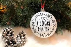 Holiday wishes SVG, Christmas Round Ornaments SVG Product Image 6