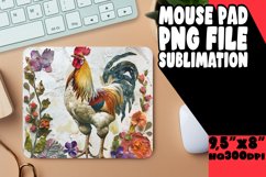 Rustic Rooster Design Mouse Pad Sublimation Product Image 1