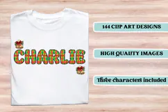 Christmas Alphabet png clipart, christmas letters doodle Product Image 6