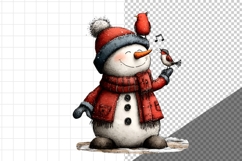 Watercolor Snowman Clipart, Whimsical, Product Image 5