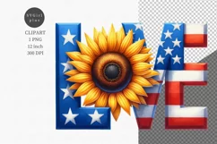 Patriotic clipart, Love, 4th of July Product Image 1