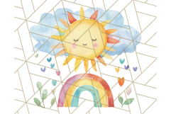 Watercolor Dinosaur and Rainbow PNG Clipart, Baby Nursery Product Image 4
