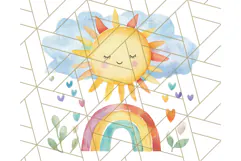 Watercolor Dinosaur and Rainbow PNG Clipart, Baby Nursery Product Image 4