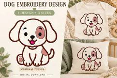 Cute Puppy Outline Embroidery Design Product Image 1