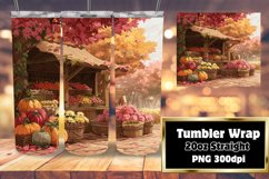 Autumn Landscape 20oz Tumbler Wrap | Watercolor Art Product Image 1