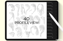 Procreate Hairstyle Stamps &amp; Brushes | Stamps | Brush Set Product Image 9