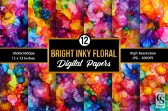 Bright Alcohol Ink Flowers Backgrounds Product Image 1