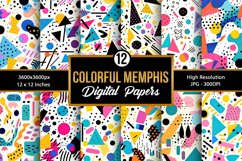 Colorful Memphis Pattern Digital Papers Product Image 1