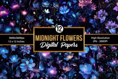 Mystical Midnight Flowers Seamless Patterns Product Image 1