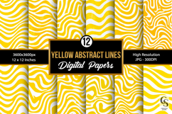 Yellow Abstract Wavy Lines Seamless Patterns Product Image 1