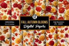 Fall Autumn Blooms Seamless Patterns Product Image 1