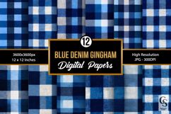 Blue Denim Gingham Seamless Patterns Product Image 1