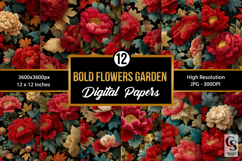 Bold Flower Garden Digital Papers Product Image 1
