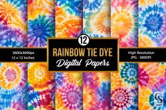 Rainbow Tie Dye Background Digital Paper Product Image 1