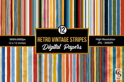 Retro Vintage Stripes Seamless Patterns Product Image 1
