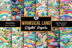 Whimsical Land Digital Paper Backgrounds Product Image 1