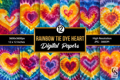 Rainbow Tie Dye Heart Background Product Image 1