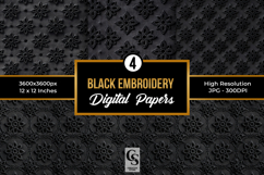 Black thread chikankari embroidery Seamless Patterns Product Image 1