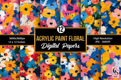 Colorful Acrylic Painted Floral Seamless Patterns Product Image 1