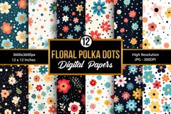Floral Polka Dots Seamless Pattern Digital Papers Product Image 1