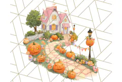 Halloween Neighborhood Clipart PNG for Trick or Treat Product Image 4