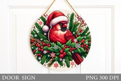 Christmas Bird Door Sign. Christmas Door Sign Sublimation Product Image 1