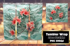 Floral 3D Hole Wrap - 20oz Tumbler Sublimation Design Product Image 1