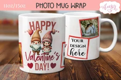 Cute Valentines Photo Mug Wrap template PNG for Sublimation Product Image 3