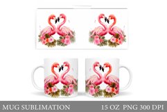 Flamingo Mug Wrap Design. Flamingo Mug Wrap Sublimation Product Image 1