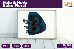 Halo &amp; Herb Boho Floral Monogram Product Image 1