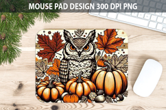 Owl Mouse pad Sublimation - Thanksgiving PNG Design Product Image 1