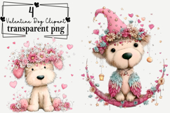 Valentine's Day Dog Clipart Watercolor PNG Product Image 1
