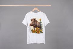Cute Wild Boar With SunFlowers | Wild Boar Mug Sublimation Product Image 3
