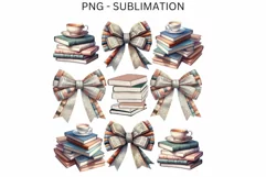 Books and Bows PNG, Coquette Bookish Aesthetic for Bookworm Product Image 4
