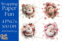 Festive Wall Burst Christmas Character PNG Clip Art Product Image 1