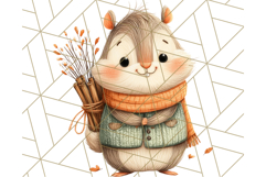 Cozy Autumn Animal Clipart, Fall Forest Critters PNG Product Image 4