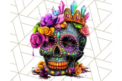 Bright Sugar Skull PNG Clipart, Halloween Colorful Skull Png Product Image 4