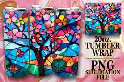 20oz Colorful Stained Glass Tree Tumbler Wrap Product Image 1