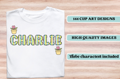 Easter Day Alphabet png clipart, easter day letters doodle Product Image 6