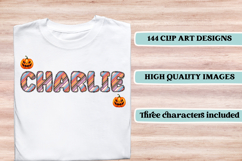 Halloween Alphabet png clipart, halloween letters doodle Product Image 6