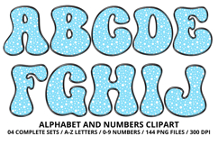 Polka Dots Alphabet Letters &amp; Numbers Clipart PNG 300DPI Product Image 2