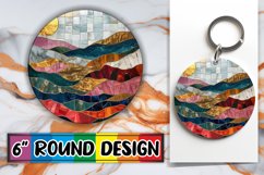 Luxe Landscape Keychain Marvels: Gold Mosaic Designs Product Image 1